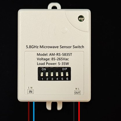 Direct Sale 5.8GHz Smart Adjustable Human Body AC Microwave Motion Sensor Light Switch With Dip Switch